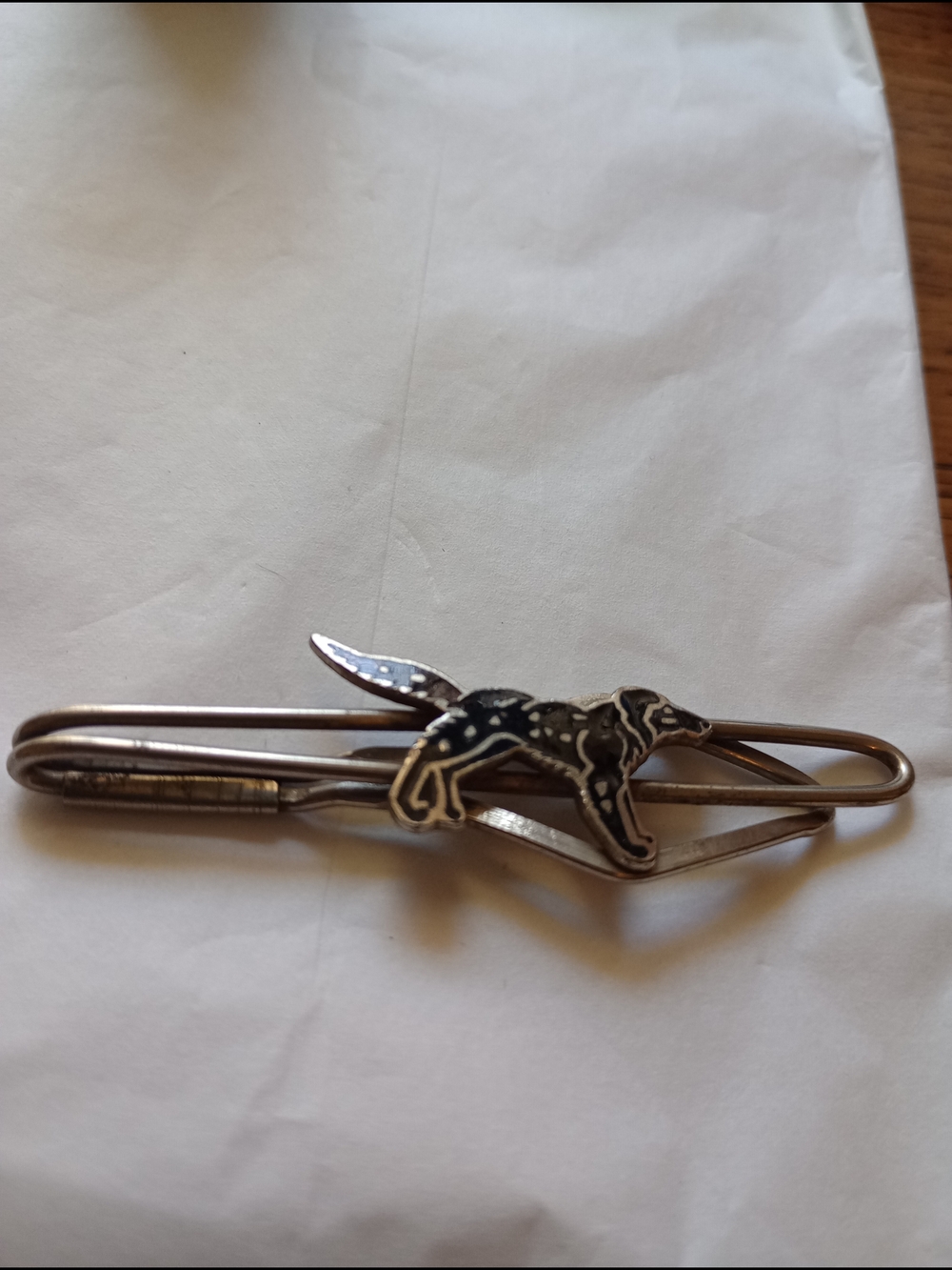 Silver Dog Money Clip for Men - Black & Silver Accent